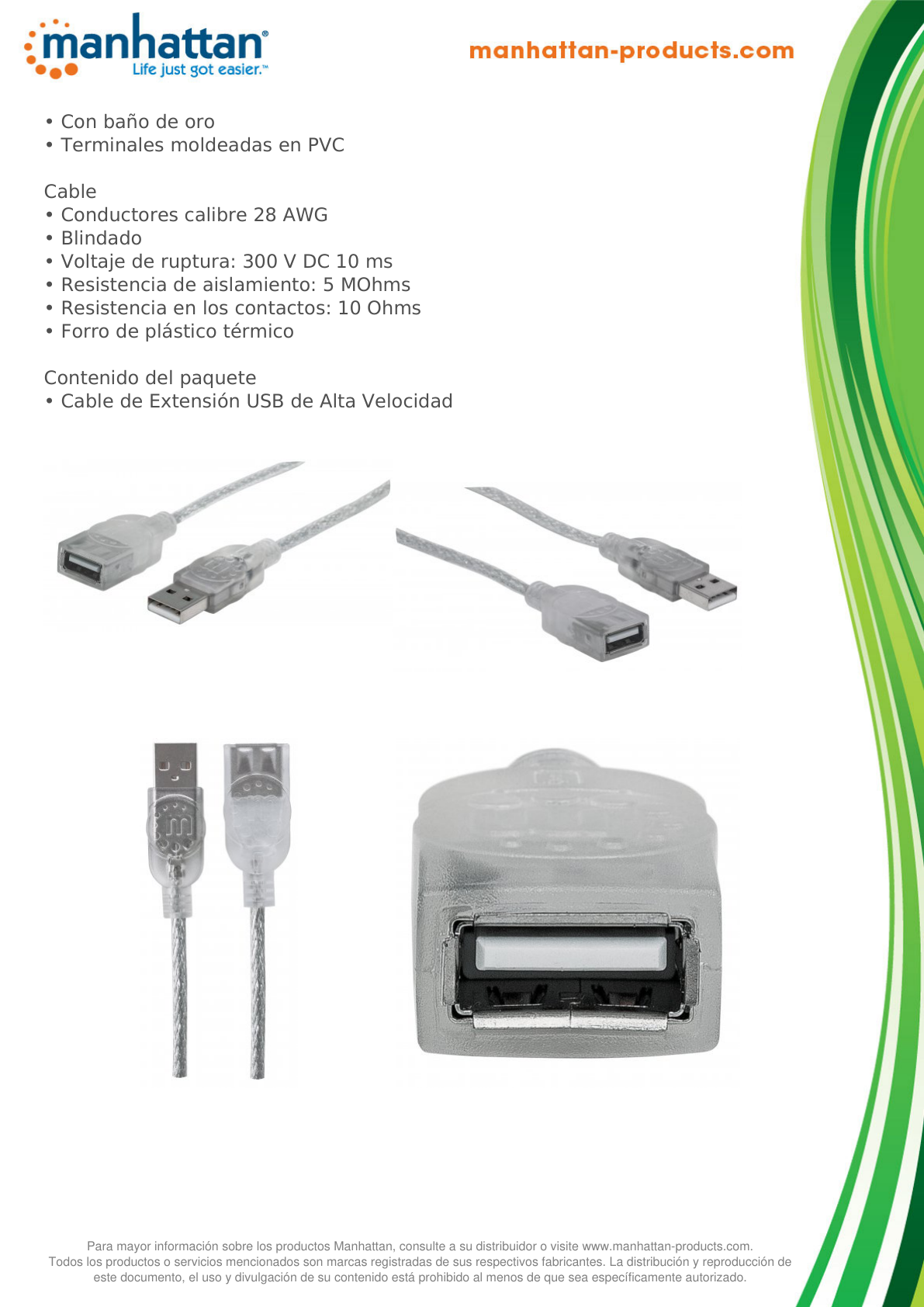 CABLE USB 2.0 EXTENSION 1.8M PLATA