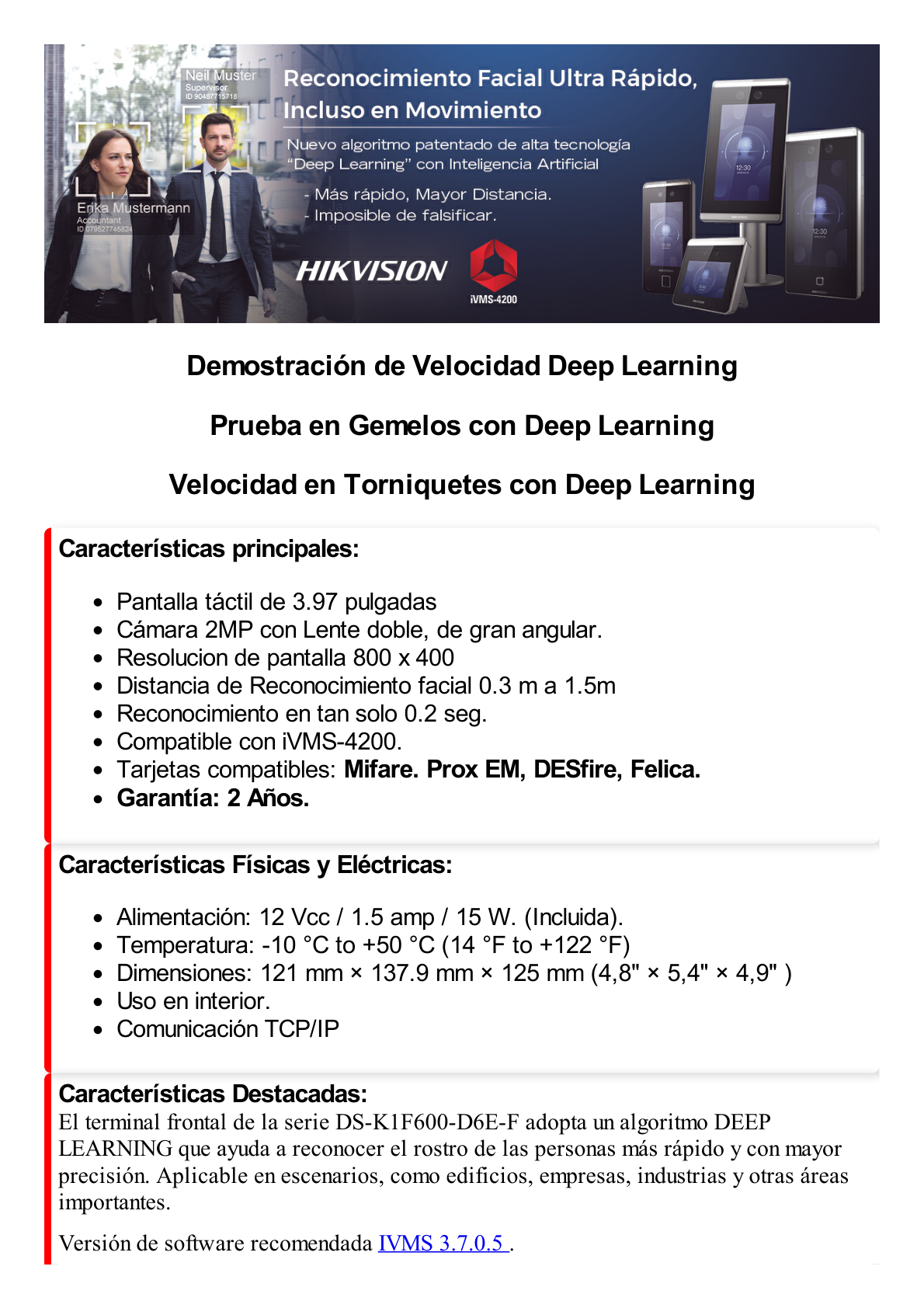 Enrolador IP de Rostros, Huellas y Tarjetas (MIFARE y EM) para iVMS-4200 / Hik-Connect Teams (USB) / Facilita el Alta de Rostros, Huellas y Tarjeta al Software