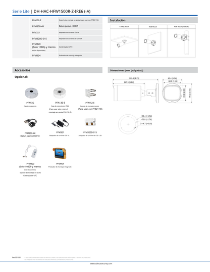 Camara Dahua DH-HAC-HFW1500RN-Z-IRE6-2712-S2 bullet 5 mpx lente 2.7mm IR 60 m metalica IP67