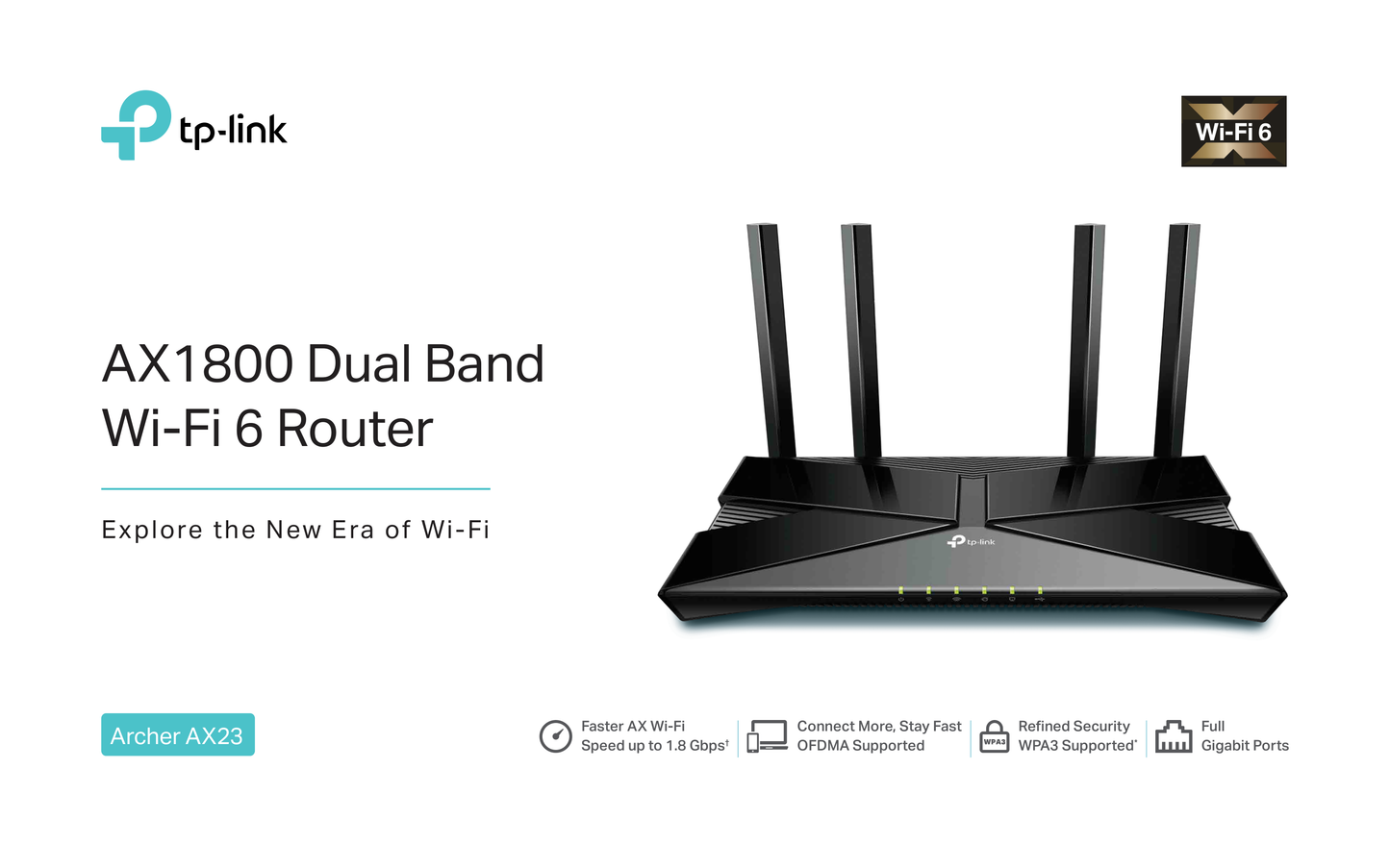 Router Wi-Fi 6 AX1800 TP-Link Archer AX23 compatible EasyMesh MU-MIMO OFDMA 1 x WAN y 4 x LAN RJ45 gigabit CPU doble núcleo