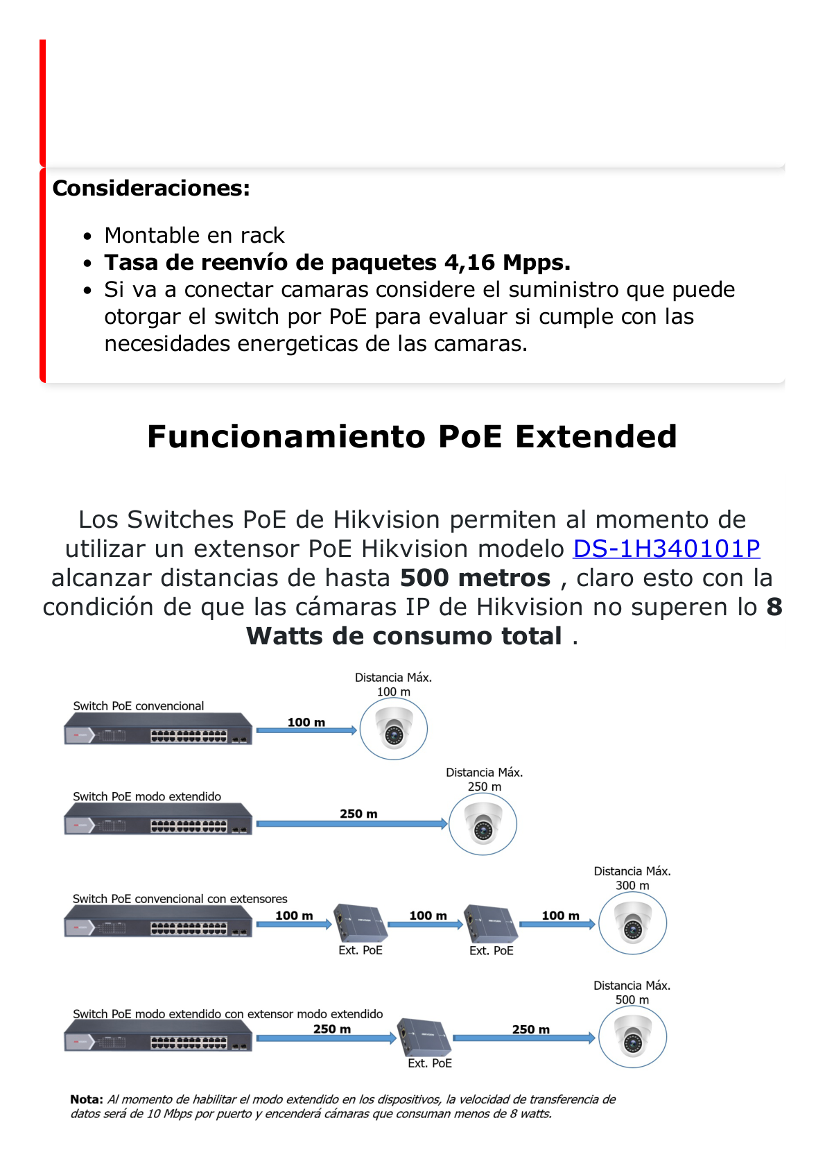 Switch PoE+ / Administrable / Uso en Rack (1 U) / 8 Puertos PoE+ / 2 Puertos SFP / 2 Puertos Uplink Gigabit / Configuración Remota desde Hik-PartnerPro / PoE Hasta 300 Metros / 125 W