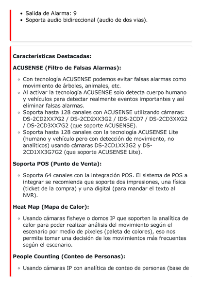 [Doble Poder de Decodificación] NVR 32 Megapixel (8K) / 128 Canales IP / AcuSense / ANPR / Conteo de Personas / Heat Map / 8 Bahías de Disco Duro / 2 Tarjetas de Red / Soporta RAID con Hot Swap / 2 HDMI en 8K / Soporta POS / Alarmas I/O / AC