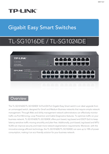 Switch Easy Smart TP-Link TL-SG1024DE metálico escritorio/ montura rack 24 puertos gigabit 10/100/1000M plug and play