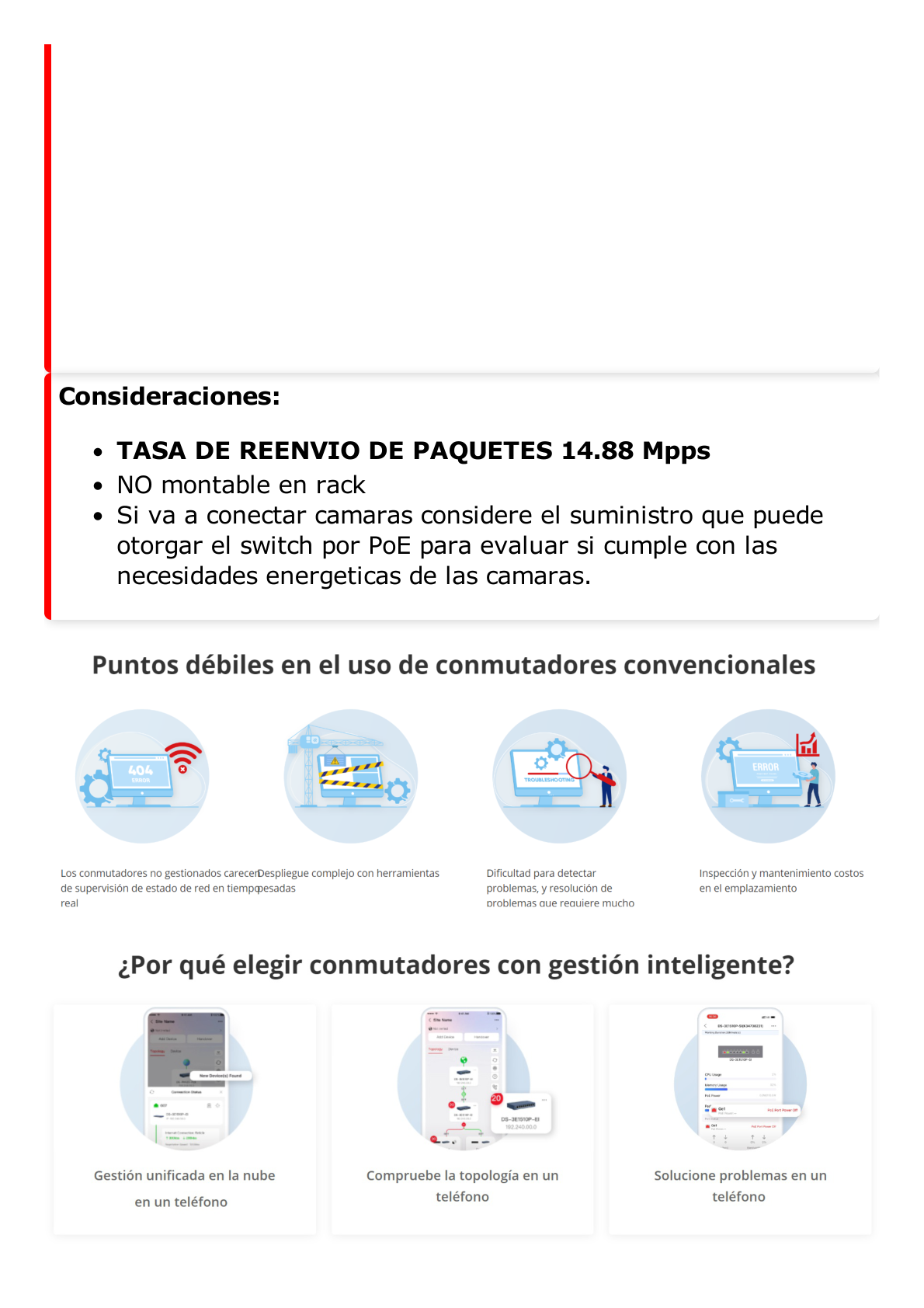 Switch Gigabit PoE+ / Administrable / 8 Puertos Gigabit PoE+ / 2 Puertos SFP / Configuración Remota desde Hik-PartnerPro / PoE Hasta 300 Metros / 110 W