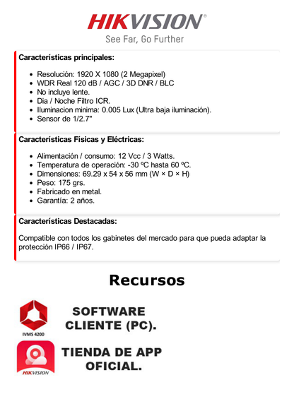 Cámara Tipo Box (Profesional) TURBOHD 2 Megapixel (1080p) / Diseño Compacto / Ultra Baja Iluminación / WDR Real 120 dB / 12 VCD / 24 VCA