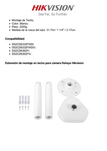 Extensión de montaje en techo para modelos DS-63X2FXX