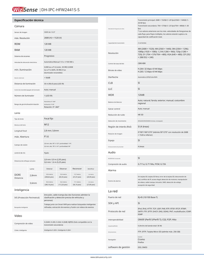 Camara Dahua DH-IPC-HFW2441S-S IP bullet 4 mpx lente 2.8 mm 95 gds IR de 30 m WDR de 120 dB PoE IP67