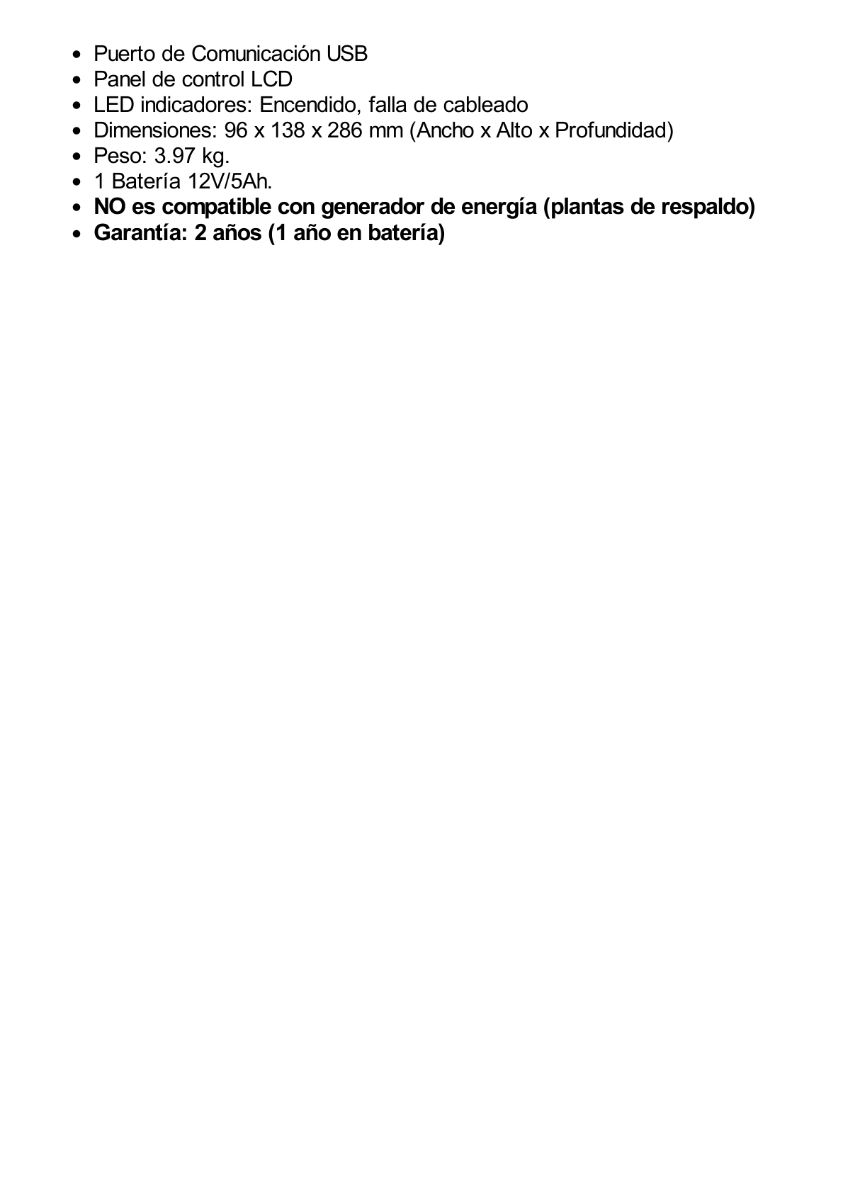 UPS de 750 VA/300 W, Topología Línea Interactiva, Entrada 120 Vca NEMA 5-15P, y 6 Salidas NEMA 5-15R, Con Regulador de Voltaje (AVR)