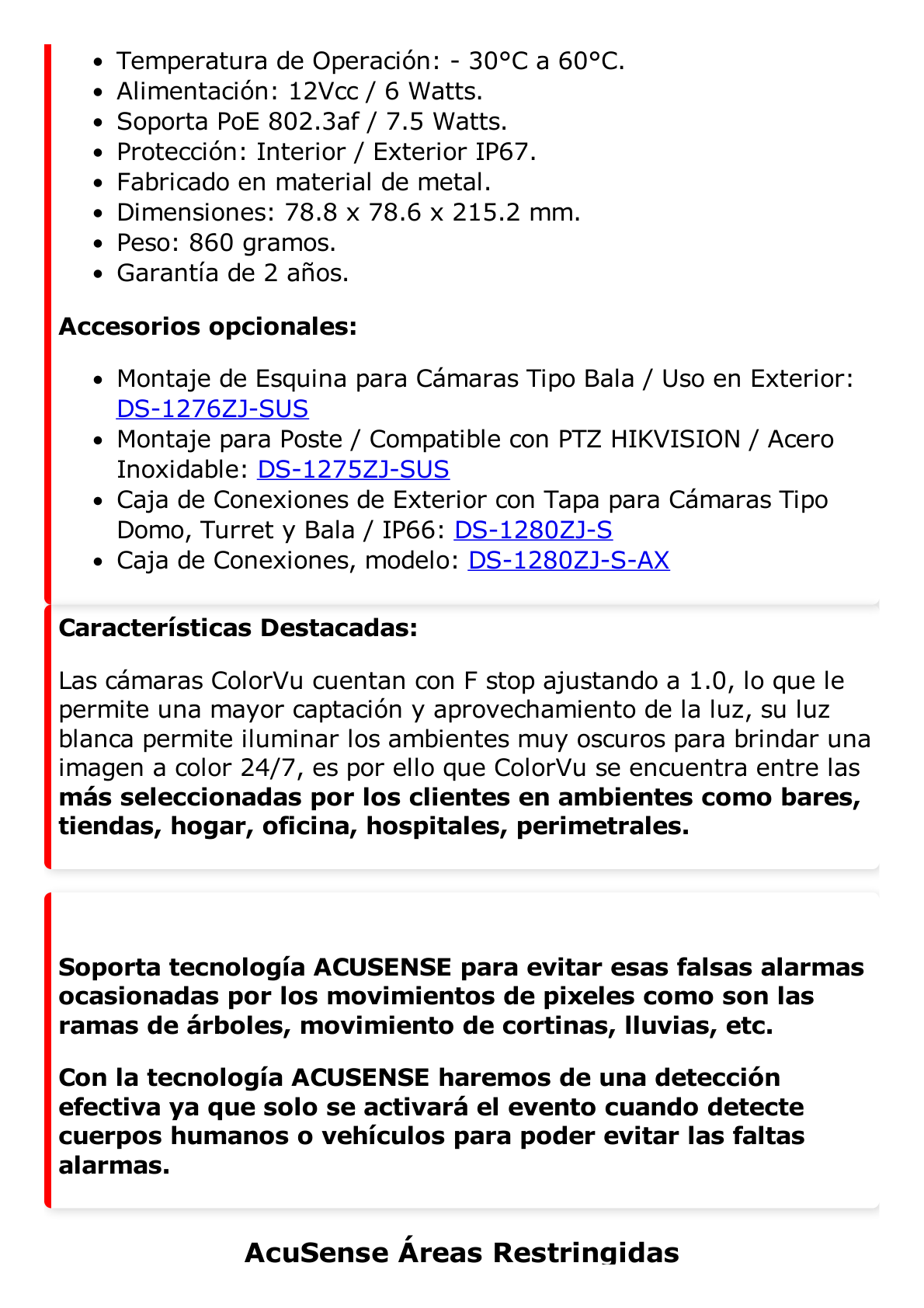 Bala IP 8 Megapixel / Imagen a Color 24/7 / PoE / Lente 2.8 mm / Luz Blanca 40 mts / Exterior IP67 / WDR 130 dB / Captura Facial  / Videoanaliticos (Filtro de Falsas Alarmas) / Micrófono Integrado / Metal / MicroSD