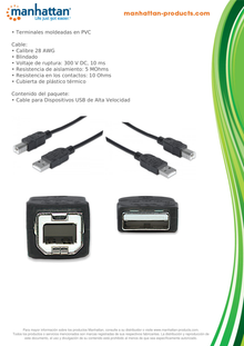 CABLE MANHATTAN PARA IMPRESORA USB A-B 1.8M NEGRO