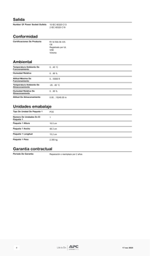 PDU básico APC AP9559 capacidad de carga 3680VA 120  208 y 203V rack 1U 12 contactos 10 IEC 60320 C13 y 2 IEC 60320 C19