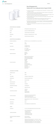 Sistema Deco X20 (2 piezas) TP-Link Mesh Wi-Fi 6 AX1800 (2 puertos RJ45 gigabit por pieza) MU-MIMO OFDMA Beamforming