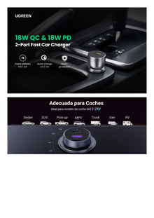 Cargador de Auto 42.5W | Puerto USB-A y USB-C | Carga Rápida | Compatible con Vehículos de 12 y 24 VCD | PD3.0 + QC3.0 | Chip Inteligente | Diseño Compacto  Mayor Eficiencia Energética | Caja de Aluminio.