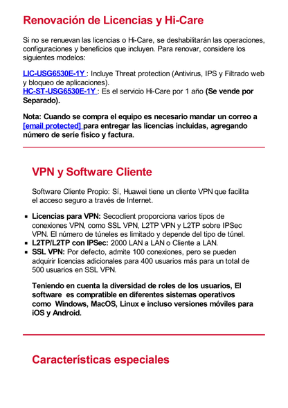 Firewall HUAWEI HiSecEngine de 4 Gbps para Empresas Pequeñas. Incluye Licencias por 1 Año de Threat Protection (AV, IPS, URL)