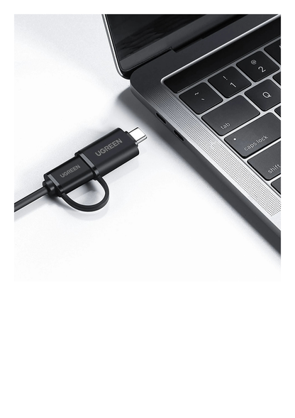 HUB USB-A/C 3.0 4 en 1 | Con Conector USB-C | 4 Puertos USB-A 3.0 (5Gbps) | Cable de 25cm | Indicador Led | Ideal para Transferencia de Datos | Entrada Micro USB para alimentar equipos de mayor consumo.