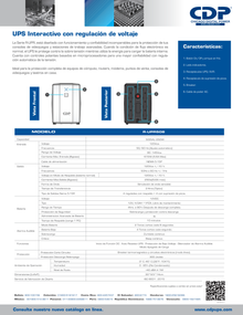 UPS interactivo CDP R-UPR508 500VA/ 250W 120V 8 NEMA 5-15R (4 c/protección batería) breaker termomagnético