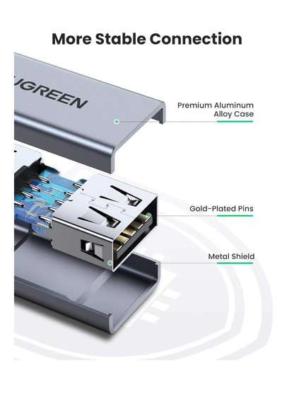 Adaptador USB-A hembra a USB-A hembra / USB 3.0 / Velocidades de Transferencia de Datos de hasta 5 Gbps / Carcasa de Aluminio / Compacto y Portátil / Plug & Play / Compatible con versiones anteriores de USB.