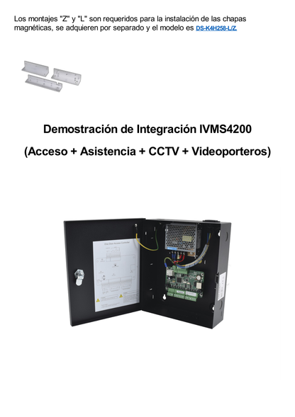 Controlador de Acceso para 4 Puertas y 4 Lectores / Fácil Administración con Software Gratuito / Incluye Gabinete y Fuente de Alimentación 12Vcc/8A / 10,000 Tarjetas / 50,000 Eventos