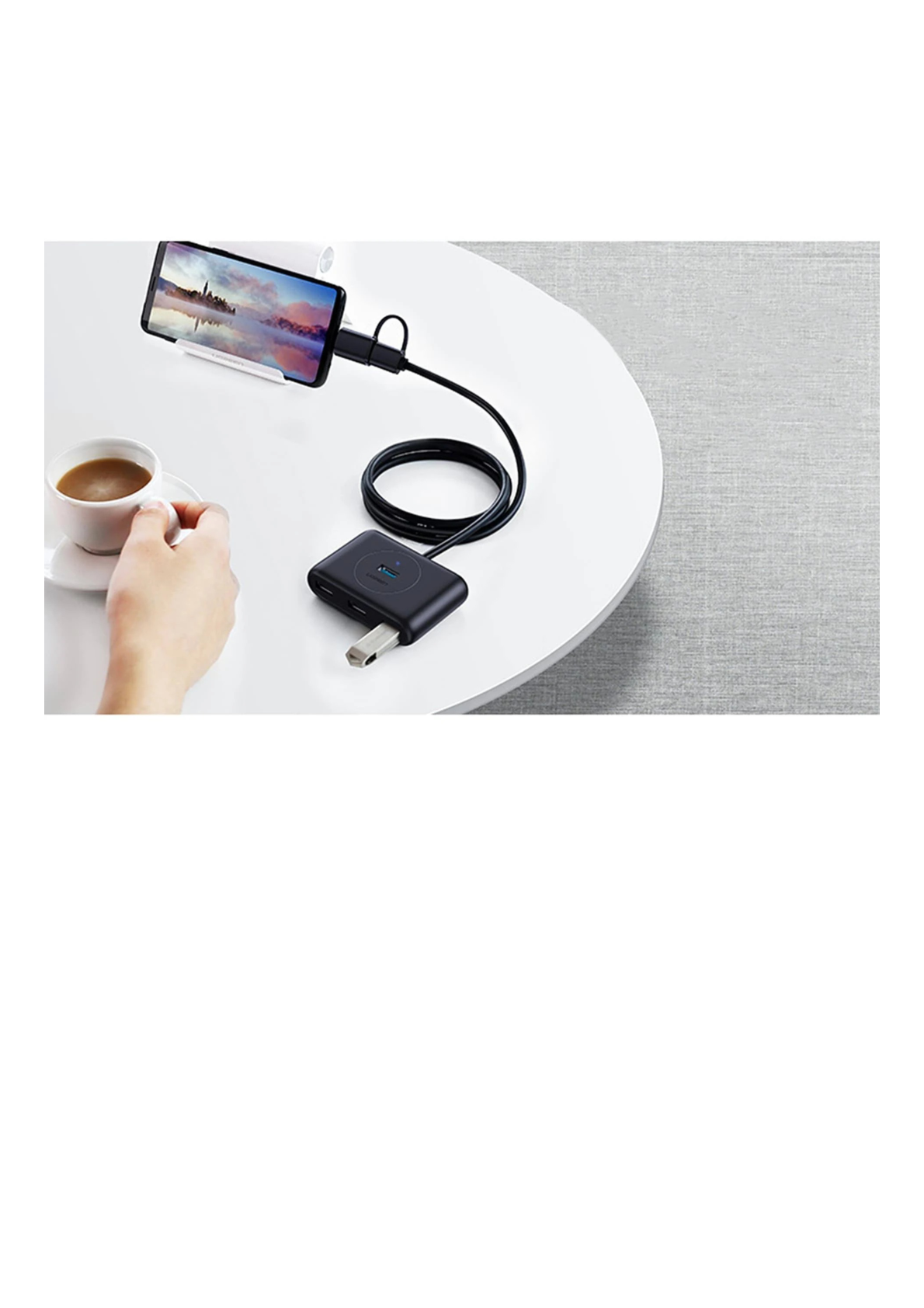 HUB USB-A/C 3.0 4 en 1 | Con Conector USB-C | 4 Puertos USB-A 3.0 (5Gbps) | Cable de 25cm | Indicador Led | Ideal para Transferencia de Datos | Entrada Micro USB para alimentar equipos de mayor consumo.