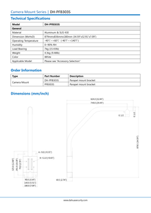 Soporte Dahua DH-PFB303S  para montaje en parapeto/ giratorio/ diseño estetico/ compatible con camaras ptz series SD59/ SD50/ SD40