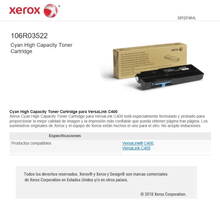 TONER XEROX 106R03522 CYAN ALTA CAPACIDAD VERSALINK C400/C405 (4 800 PAG)