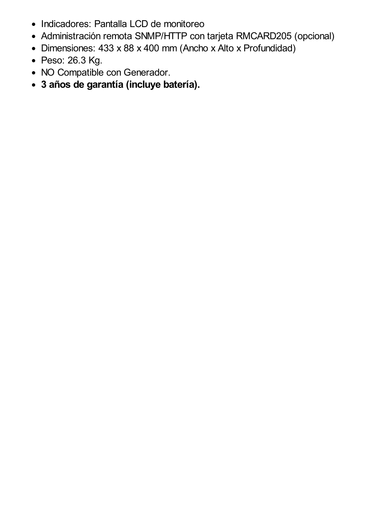 UPS de 1000 VA /1000 W, Topología Línea Interactiva, Entrada 120 Vca NEMA 5-15P, Onda Senoidal Pura, Torre o Rack 2 UR, Con 8 Tomas NEMA 5-15R