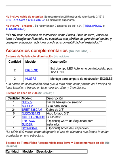 Kit de Torre Arriostrada de Piso de 21 m Altura con Tramo STZ35G Galvanizada por Inmersión en Caliente (No incluye retenida).