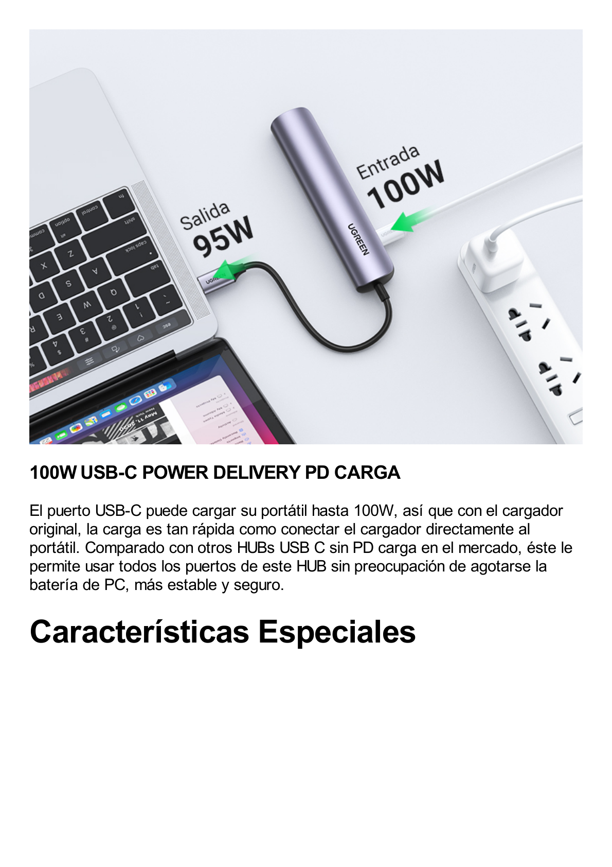 HUB USB-C (Docking Station) 5 en 1 | Ultra Delgado | 2 USB-A 3.1 a (5 Gbps) | HDMI 4K@60Hz | RJ45 (Gigabit Ethernet) | USB-C PD Carga Rápida 100W | Soporta OTG | Chips Inteligentes | Pequeño y Ligero | Caja de Aluminio.