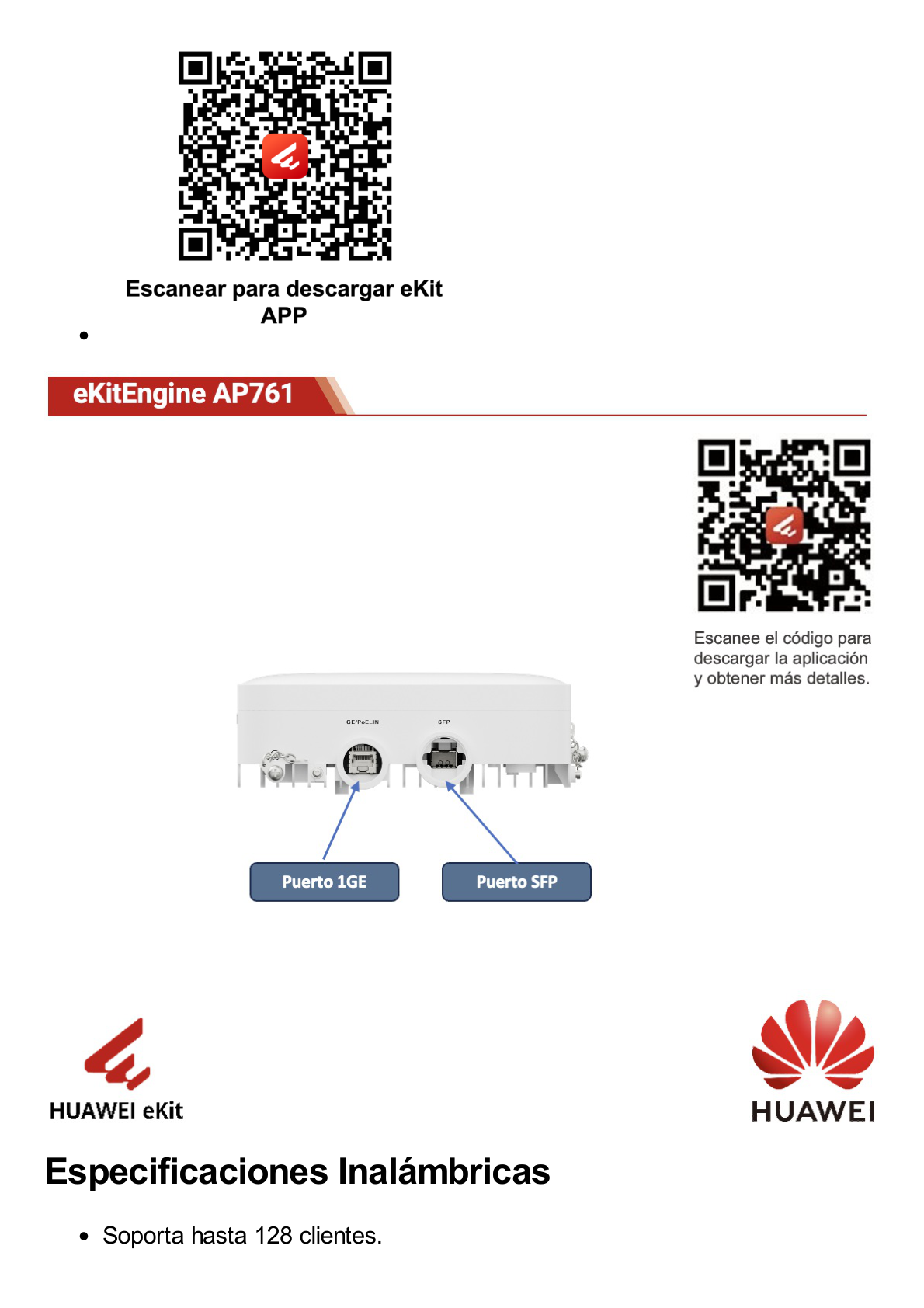 Punto de Acceso Exterior Wi-Fi 6 /  1.775 Gbps / MU-MIMO 2x2:2 (2.4GHz y 5GHz) / Smart Antenna / IP68 / Puerto GE y Puerto SFP / BLE / Con Administración Gratuita desde la Nube