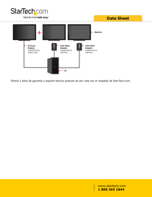 ADAPTADOR STARTECH DE VIDEO EXTERNO USB A  VGA - TARJETA DE VIDEO EXTERNA CABLE 1920x1200 StarTech.com USB2VGAE3