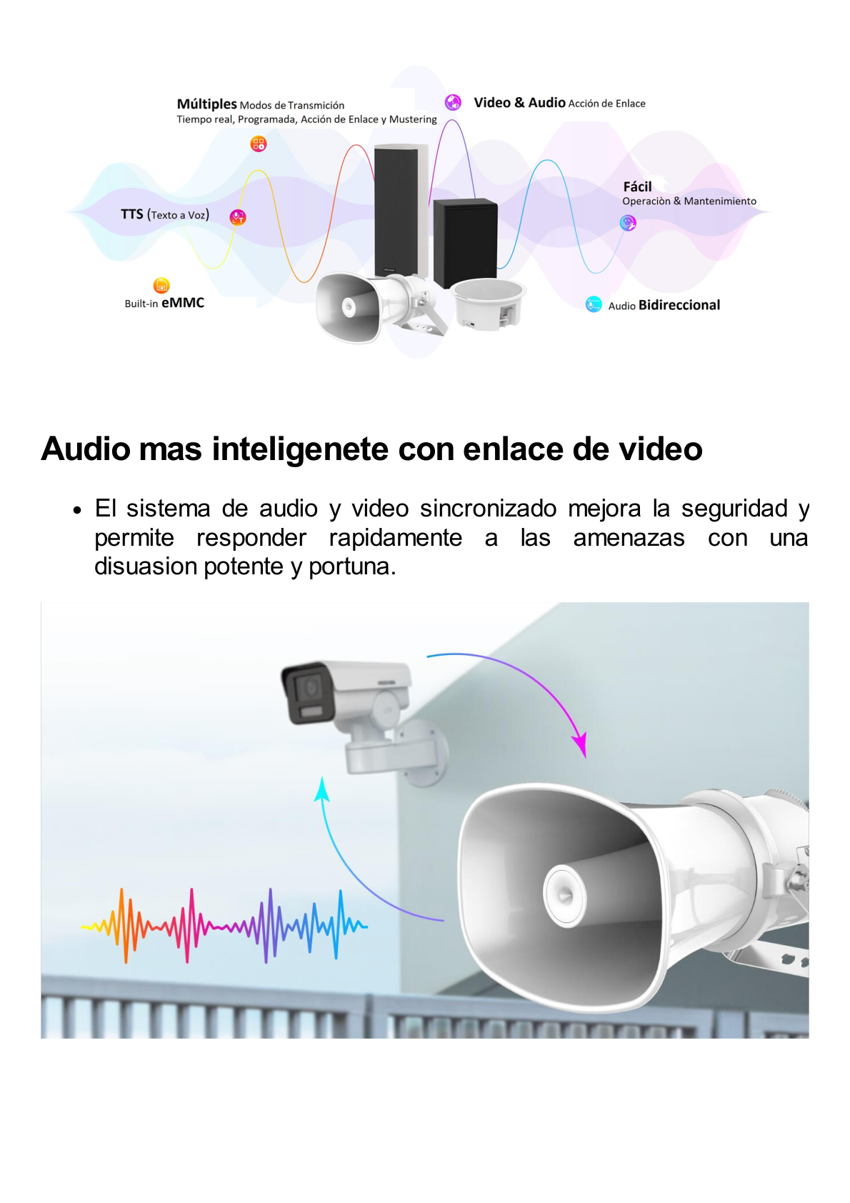 Altavoz Secundario para Montaje en Plafón / 3 Watts / 8 Ohms / Compatible con Altavoz IP HIKVISION / Uso en Interior