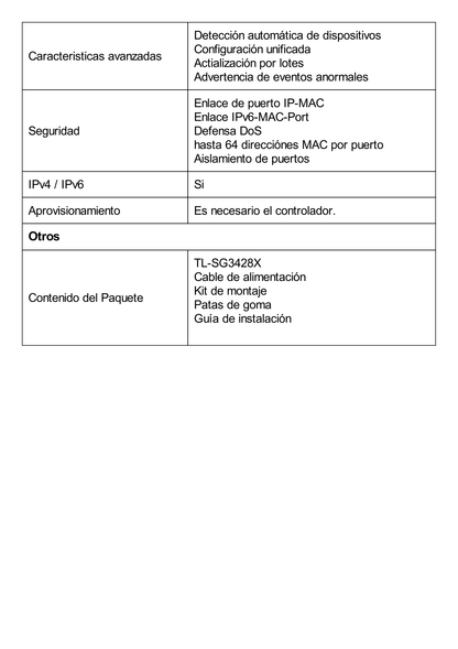 Switch Omada SDN Administrable / 24 puertos Gigabit y 4 puertos SFP+ / Funciones sFlow, QinQ y QoS / Administración centralizada OMADA