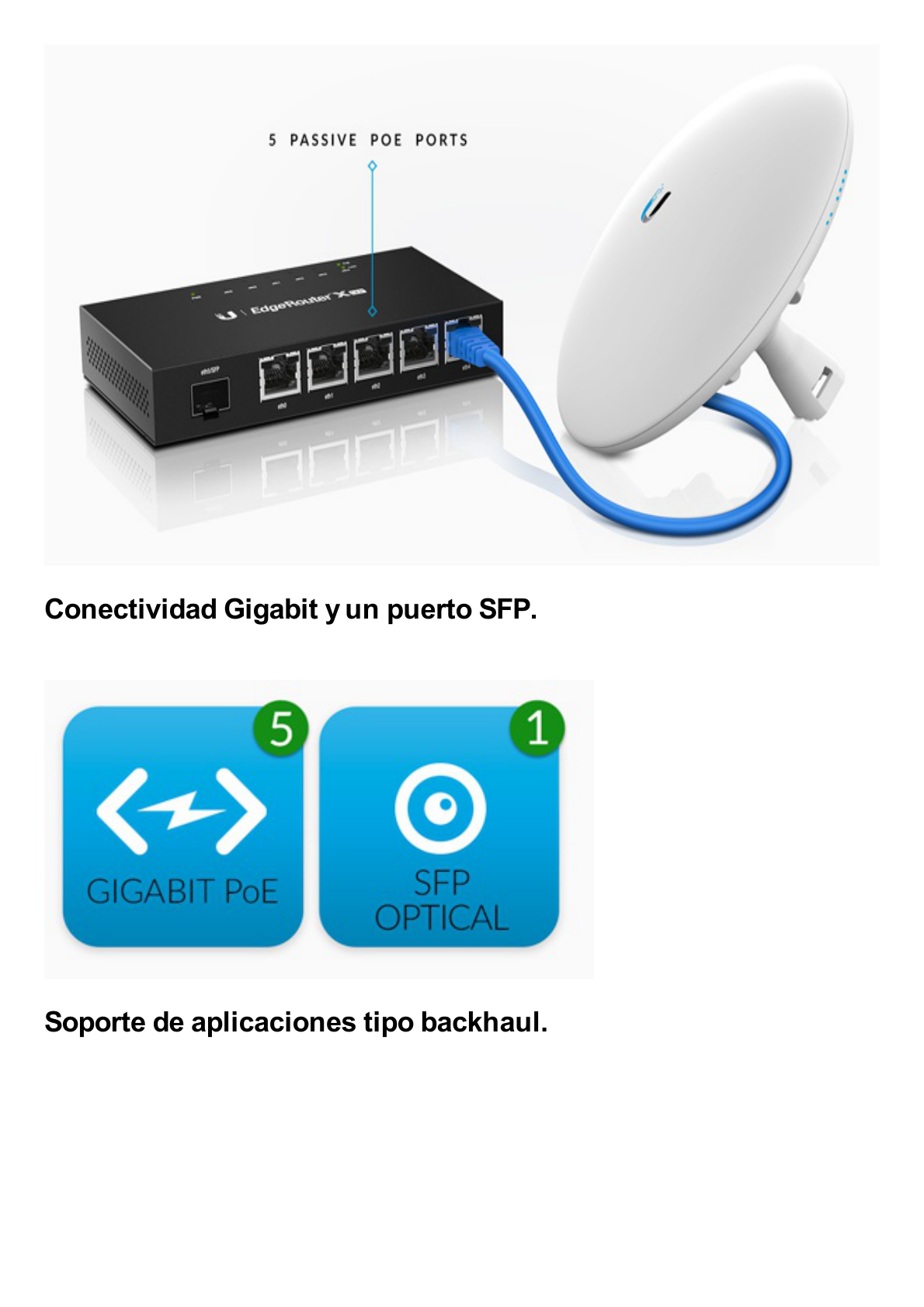 EdgeRouter X SFP de 5 puertos Gigabit + 1 puerto SFP con funciones avanzadas de ruteo