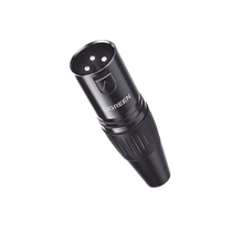 Conector de Audio XLR Tipo Canon Macho / PVC / ABS / Aleación Zinc / Anti Oxidante / Anti Caida / Sin aflojarse / Apertura Ajustable de 6.0 a 7.0 mm / Soldable