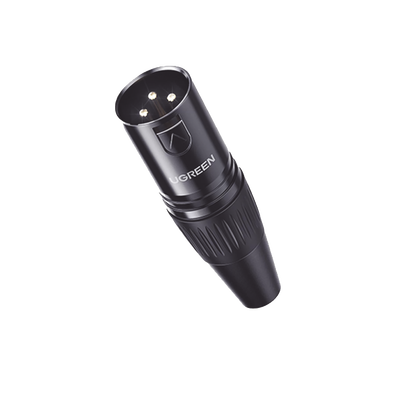 Conector de Audio XLR Tipo Canon Macho / PVC / ABS / Aleación Zinc / Anti Oxidante / Anti Caida / Sin aflojarse / Apertura Ajustable de 6.0 a 7.0 mm / Soldable