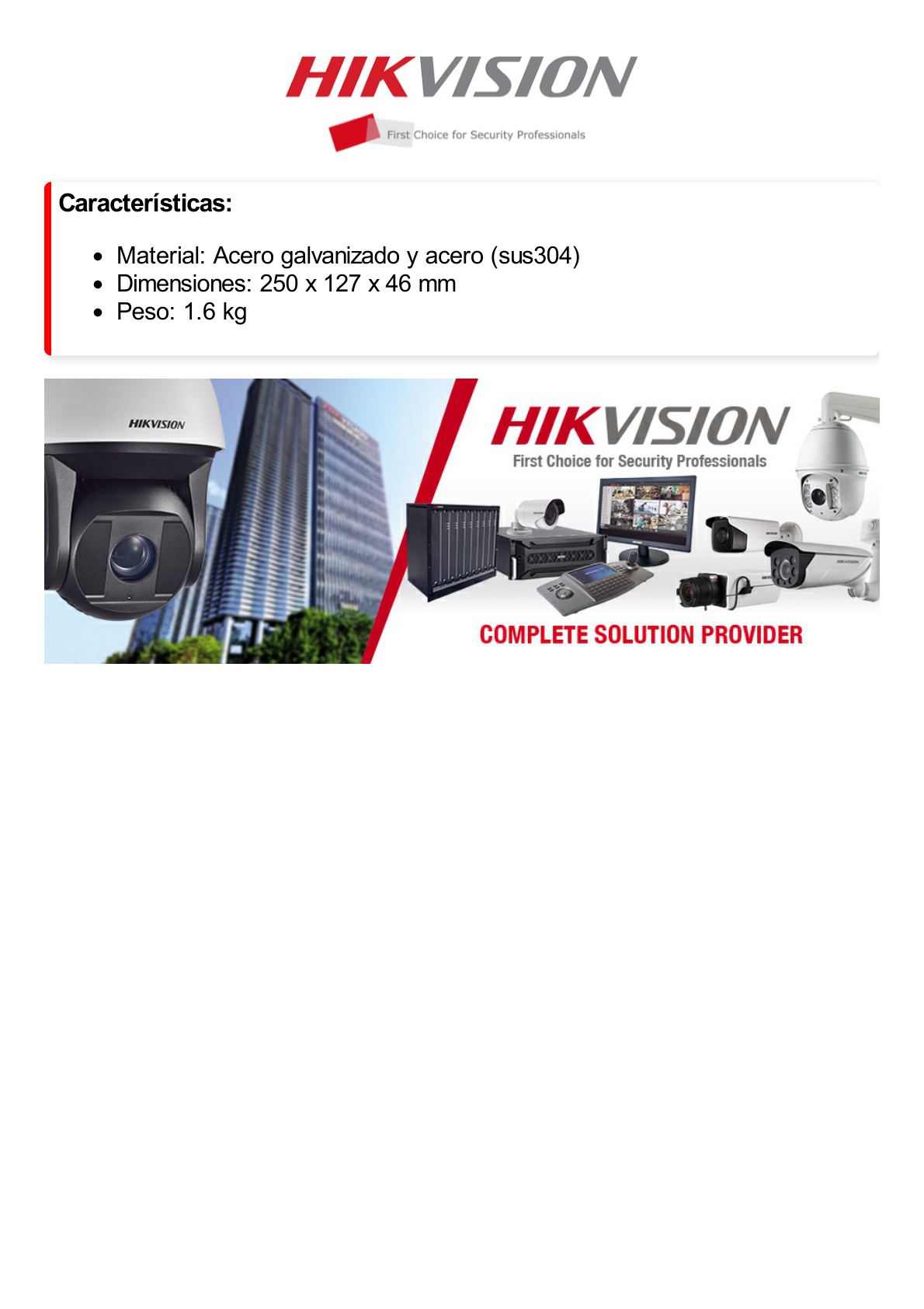 Montaje Vertical para Poste HIKVISION