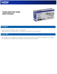 TONER BROTHER TN660 NEGRO HL2360DW/DCPL2540DW/MFCL2700DW/MFCL2720DW (2 600 PAG )