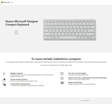 TECLADO MICROSOFT DESIGNER COMPACT INALAMBRICO BLUETOOTH ESPAÑOL BLANCO 21Y-00062