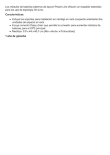 Módulo de baterías externo para aumentar el tiempo de respaldo del UPS EPU3000RTOL2U