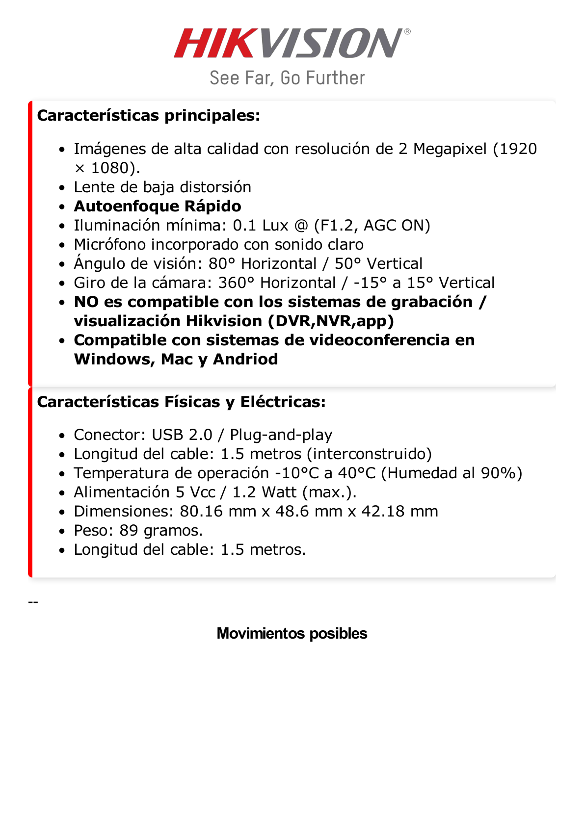 Cámara Web ALTA DENIFICIÓN (1080p) con Autoenfoque / Giro 360° / Gran Angular / Micrófono Integrado / Conector USB / Fácil de Instalar / Reducción de Ruido Inteligente