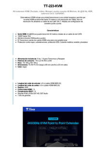 Kit extensor KVM (HDMI y USB) | 40m 4k@30Hz 40m | 1080P@60Hz | Cat 6, 6a y 7 | CERO LATENCIA | HDR | Salida Loop | Uso 24/7 | Salida de audio de 3.5mm | Transmite el Video y Controla tu DVR vía USB a distancia.