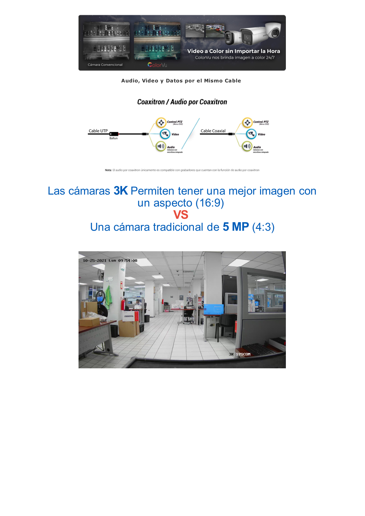 [ColorVu] Bala TURBOHD 3K (5 Megapixel) / Lente 3.6 mm / Micrófono Integrado / Imagen a Color 24/7 / Luz Blanca 40 mts / Exterior IP67 / dWDR / 4 Tecnologías / Metal