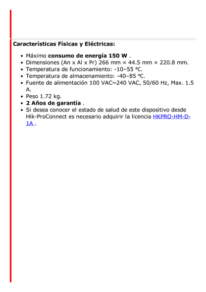 Switch PoE+ / Administrable / Uso en Rack (1 U) / 8 Puertos PoE+ / 2 Puertos SFP / 2 Puertos Uplink Gigabit / Configuración Remota desde Hik-PartnerPro / PoE Hasta 300 Metros / 125 W