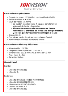 Controlador de Videowall 4K Administrable / 2 Entradas HDMI / 4 Salidas HDMI / Soporta Conexión en Cascada