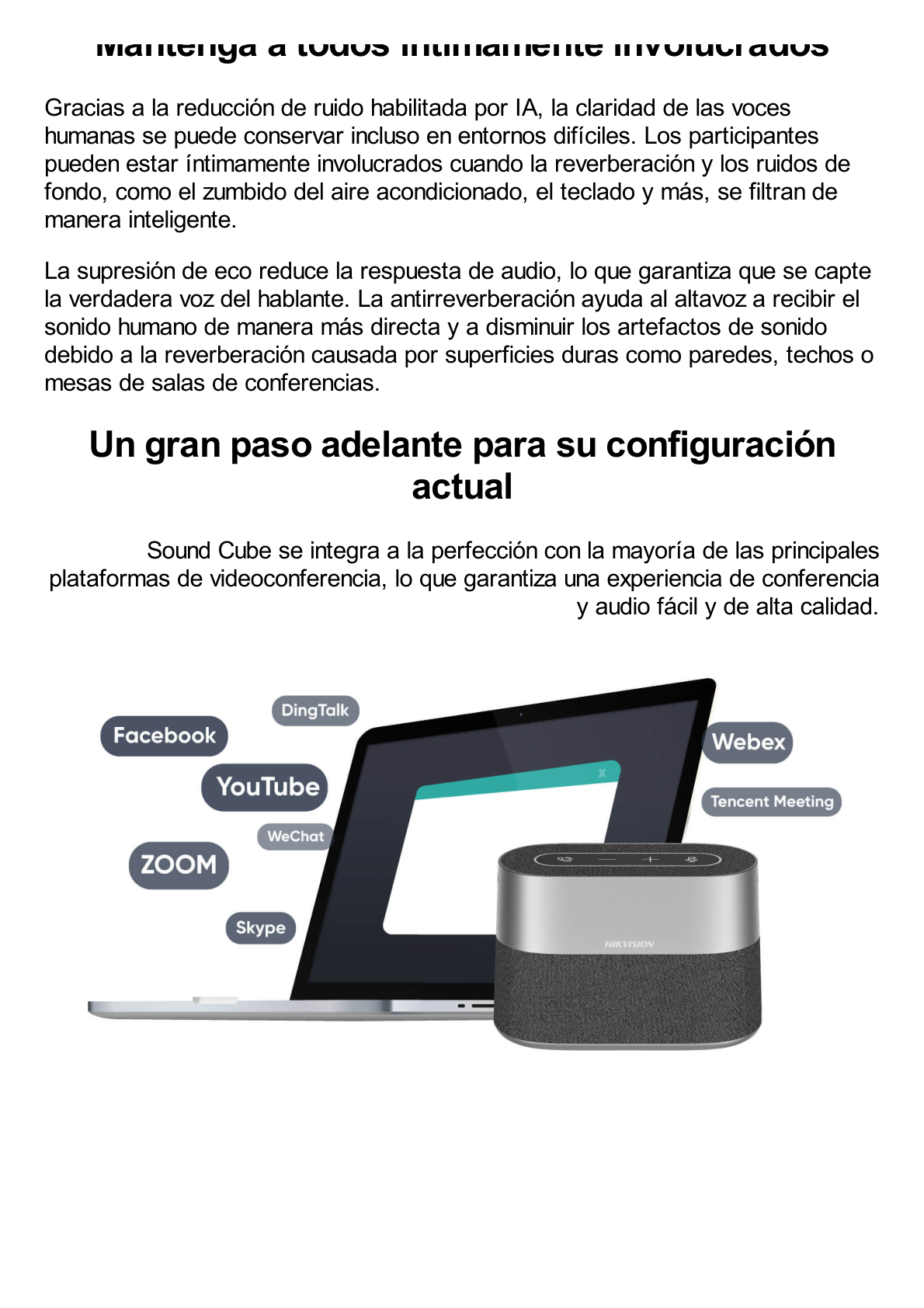 Micrófono y Bocina Inalámbrica / Omnidireccional / DNR / Bluetooth / Ideal para Videoconferencias / USB-C / Compatible con Zoom - Webex - Skype - Youtube - Etc..