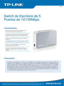 Switch TP-Link TL-SF1005D escritorio 5 puertos RJ45 10/100M no administrable carcasa de plástico