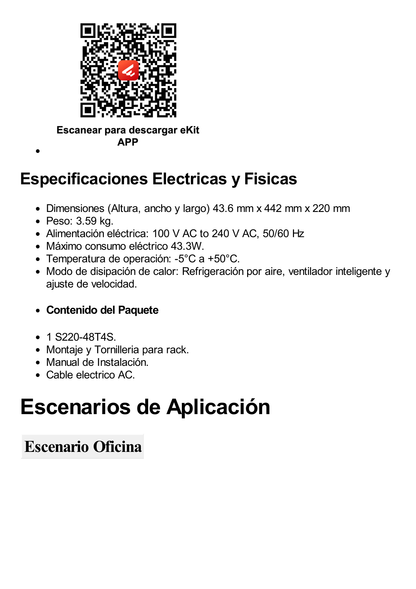 Switch Gigabit Administrable Capa 2 / 48 puertos 10/100/1000 Mbps / 4 Puertos SFP Uplink / Administración Nube Gratis