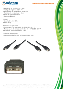 CABLE USB V2.0 A-A  1.8M  NEGRO