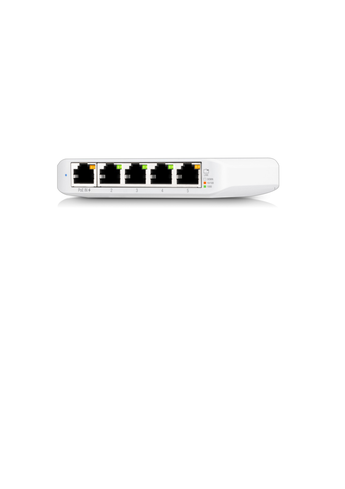 Switch UniFi Administrable Compacto de 5 Puertos 10/100/1000 Mbps, soporta entrada de PoE 802.3af/at