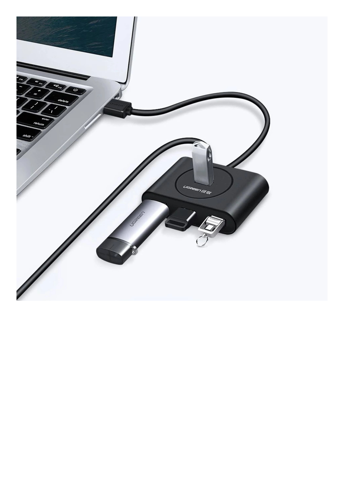 HUB USB-A/C 3.0 4 en 1 | Con Conector USB-C | 4 Puertos USB-A 3.0 (5Gbps) | Cable de 25cm | Indicador Led | Ideal para Transferencia de Datos | Entrada Micro USB para alimentar equipos de mayor consumo.